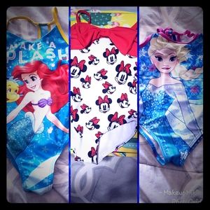 3 Disney Bathing Suits Size 4